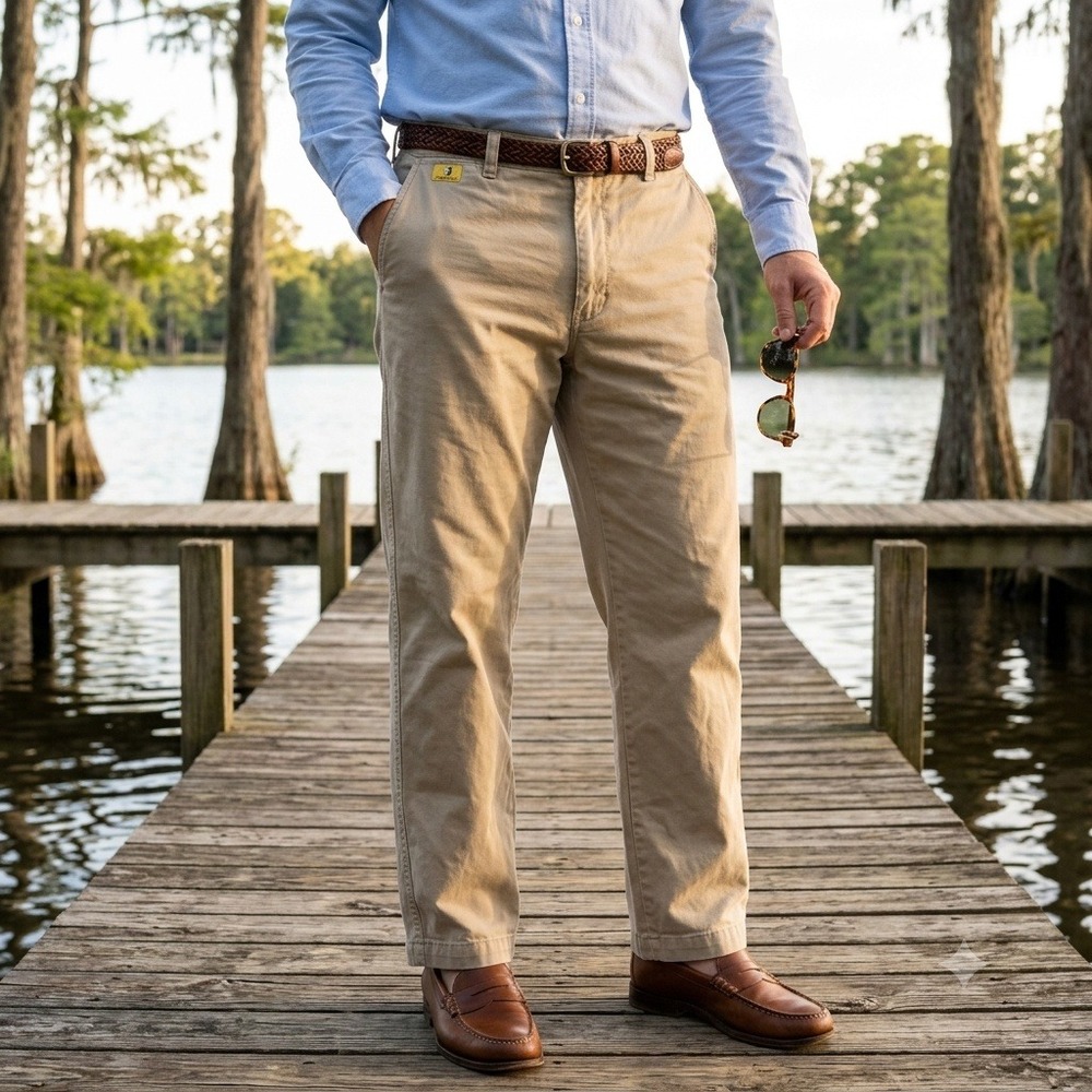 Duck Head Chino Pants Men 34x30 Khaki Tan Relaxed Fit Cotton Twill Heritage